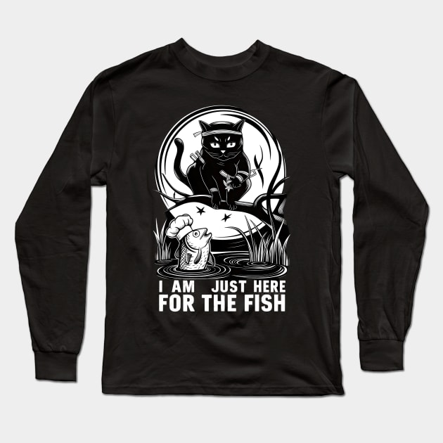 "Fishing Feline: Purrposeful Hunter" Long Sleeve T-Shirt by WEARWORLD